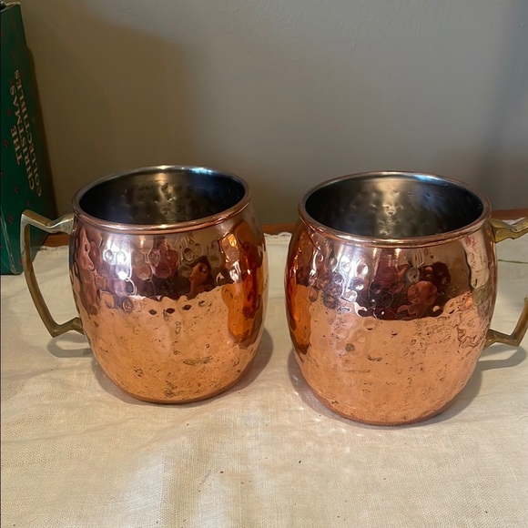 Hammered Copper Moscow Mule Mugs - Picture 1 of 5
